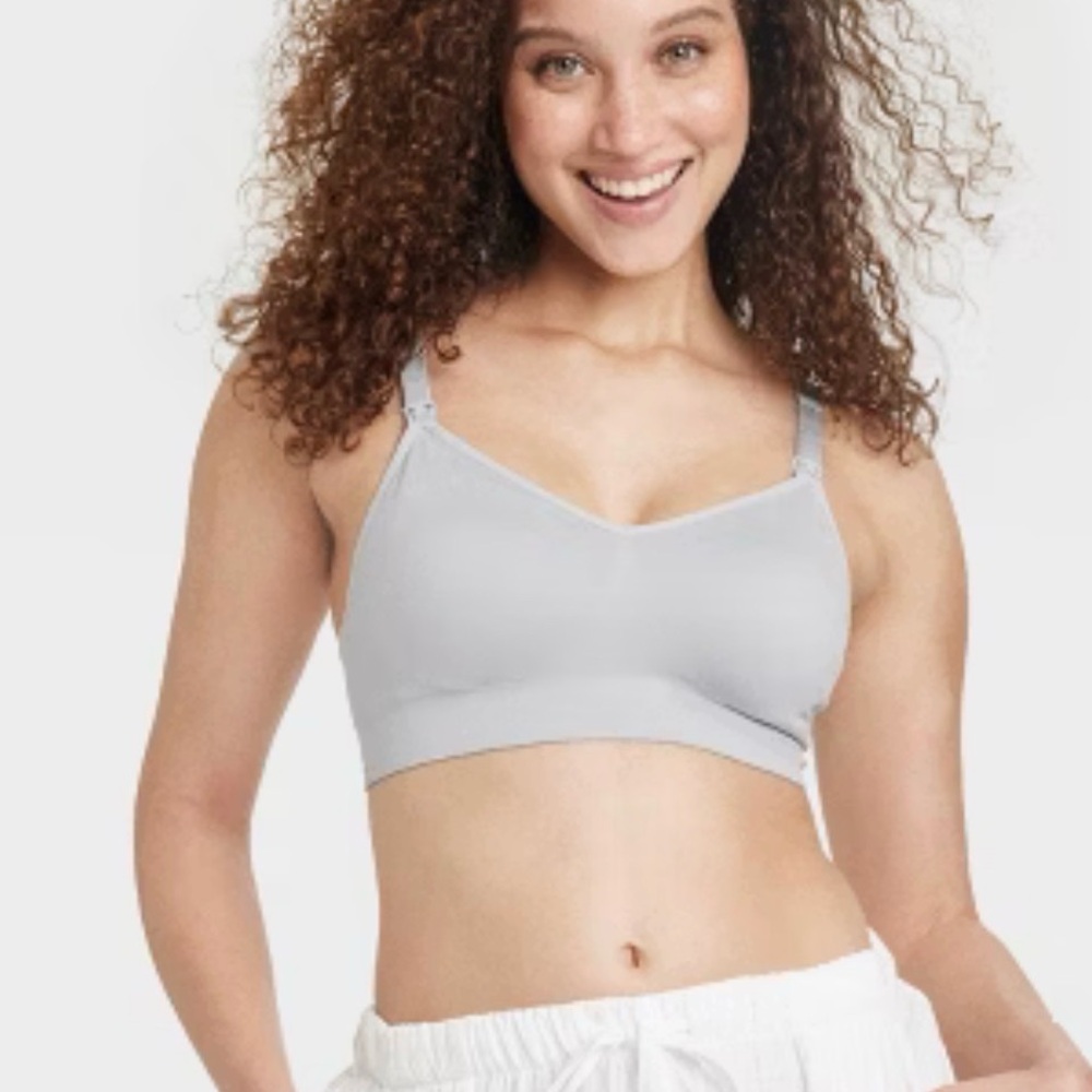 Auden Gray Women's nursing Bralette XS postpartun fit light lined NWT